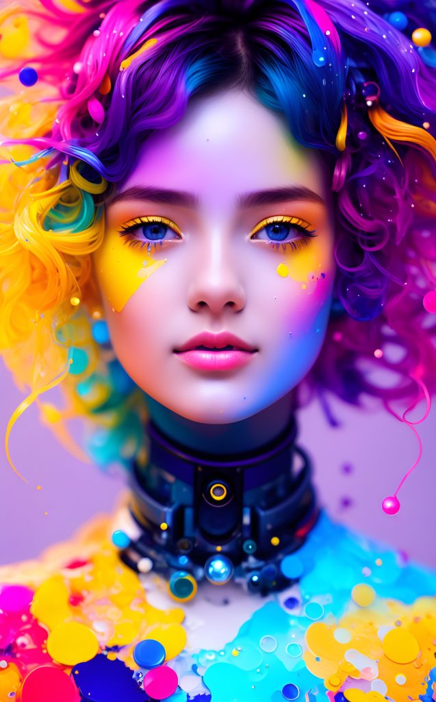 Default Colorful beautiful robot woman a woman 18years old messy hair 0 141545ae 6886 4158 bba8 c0d1e1c8d6eb 1