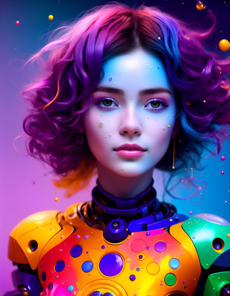 Default Colorful beautiful robot woman a woman 28years old messy hair 2 1488e5d3 36b6 4e81 ac7f e592bcae522a 1