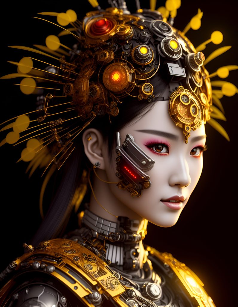 Default side profile Robot Acidpunk Japanese cyborg geisha golden hou 1 b27432f7 88b6 4e6e 800b 545f051276ac 1