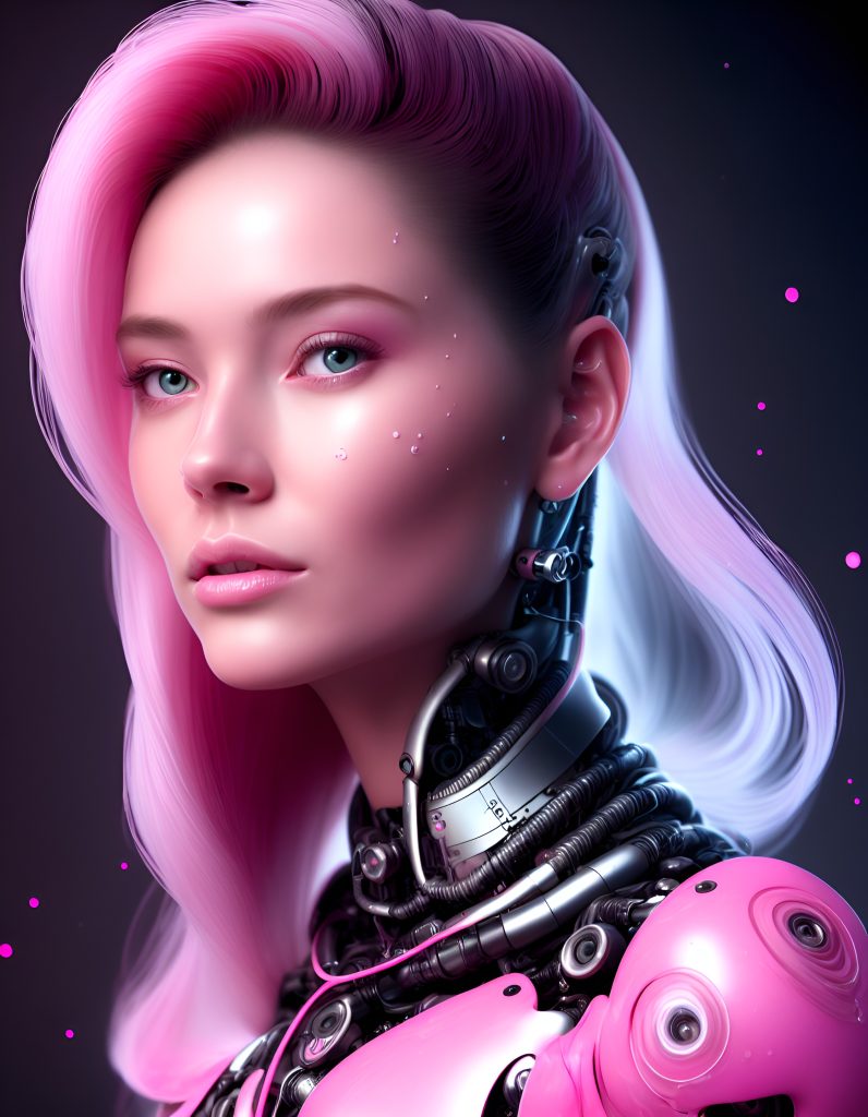 Default beautiful woman a cyborg woman 28years old pink gel lighting 2 e273b72d 23be 4b83 a482 894240f84e60 1