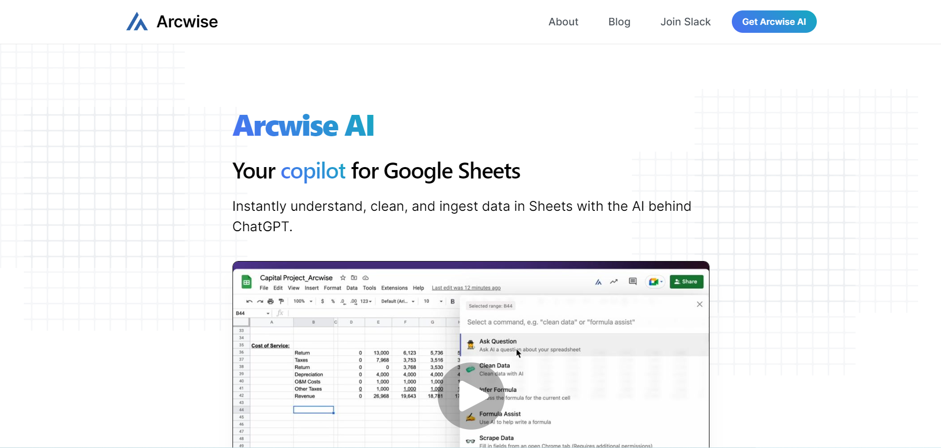 Get More Done with Arcwise.ai – Your AI Co-pilot for Spreadsheets!