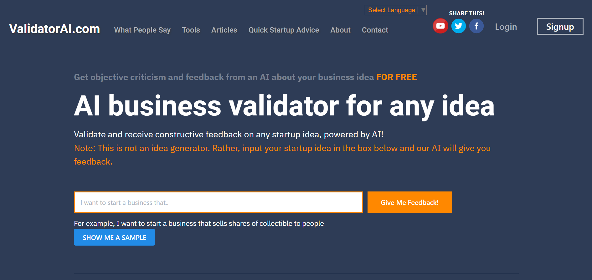 Get Constructive Feedback on Your Business Idea with Validatorai.com