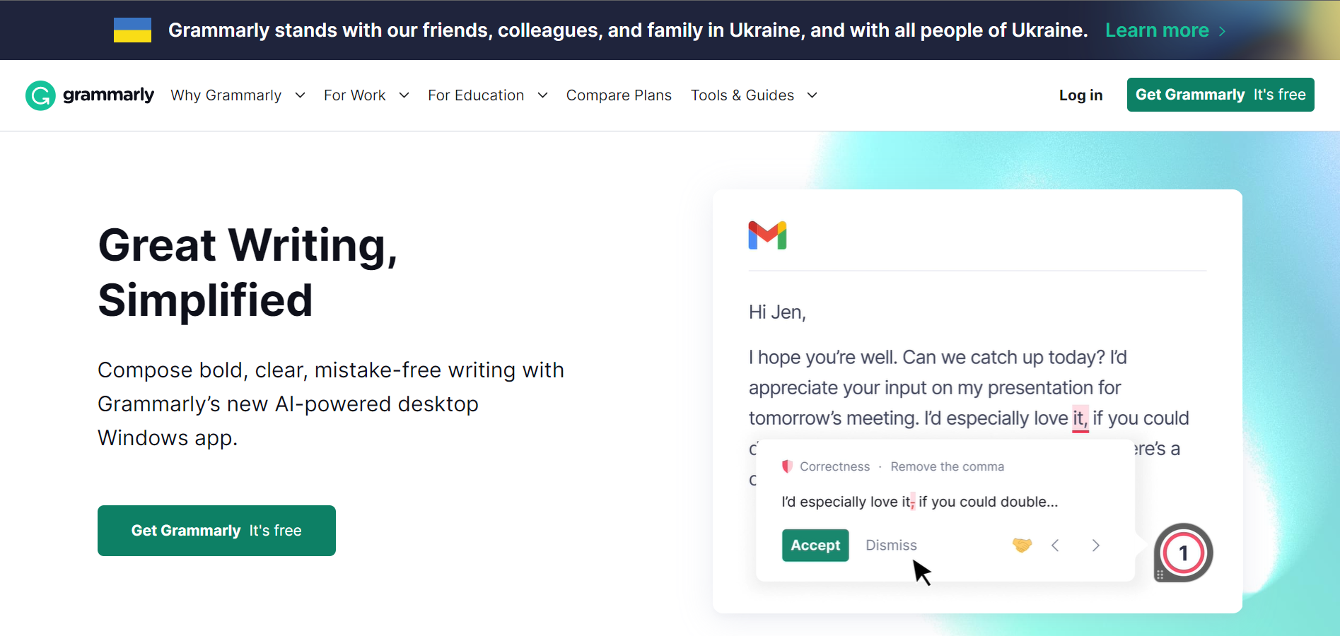 Write like a pro with Grammarly’s AI-powered writing assistant