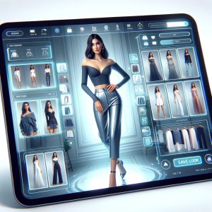DALL·E 2023 11 07 16.42.54 Create a 1024x1024 image of a sophisticated virtual styling interface on a digital tablet with a photorealistic avatar model displayed on the screen